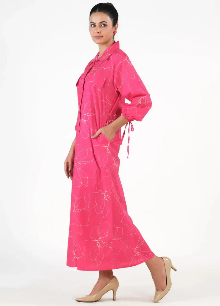 Sprinkles Pret Casual Cambric Long Shirt Electric Pink Cambric