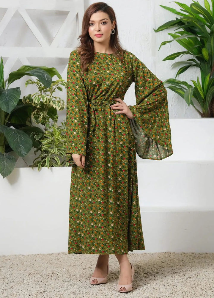 Sprinkles Pret Casual Cambric Long Shirt Green Floral Allover Floral