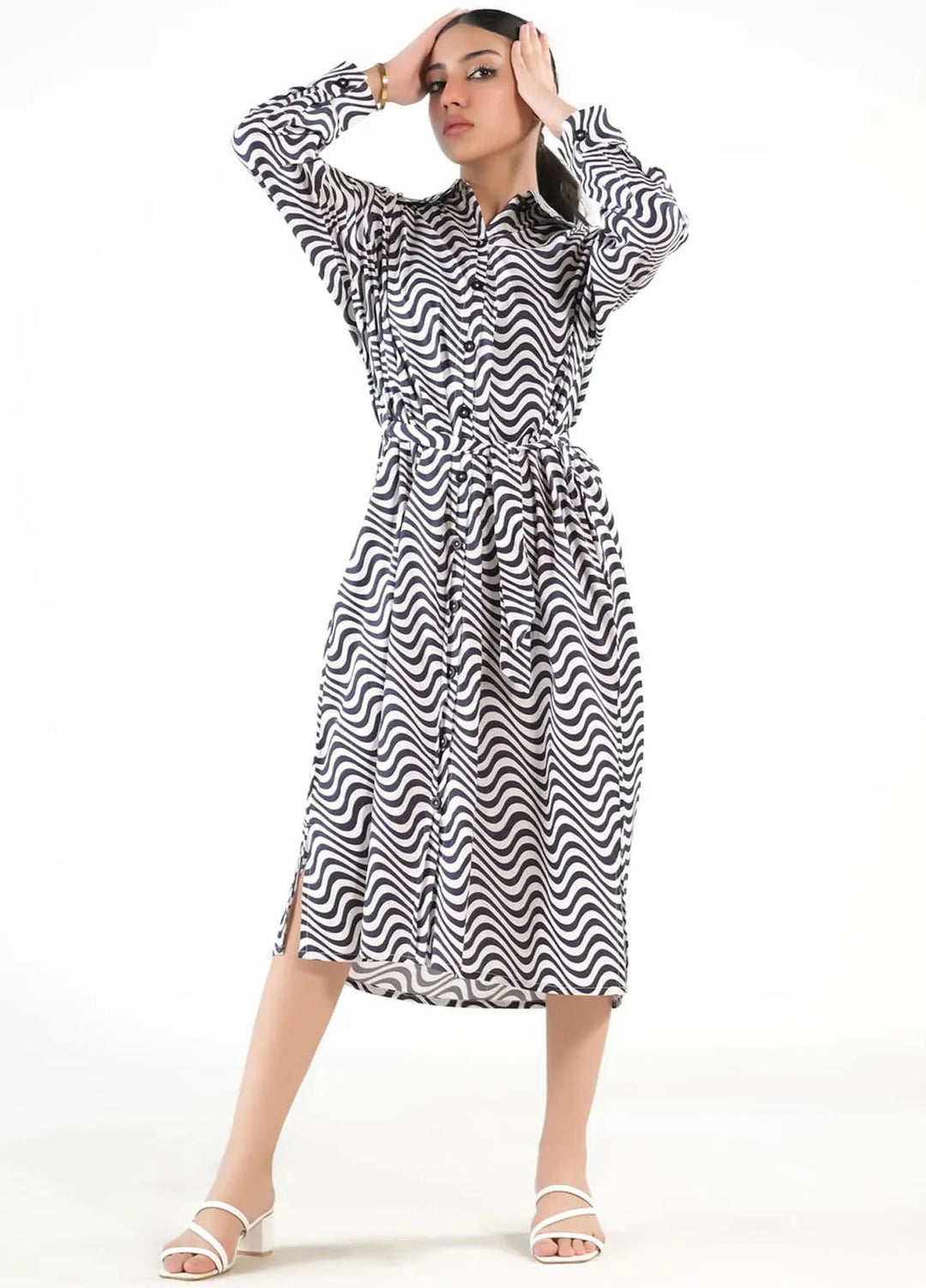 Sprinkles Pret Casual Cambric Long Shirt Illusion Cambric