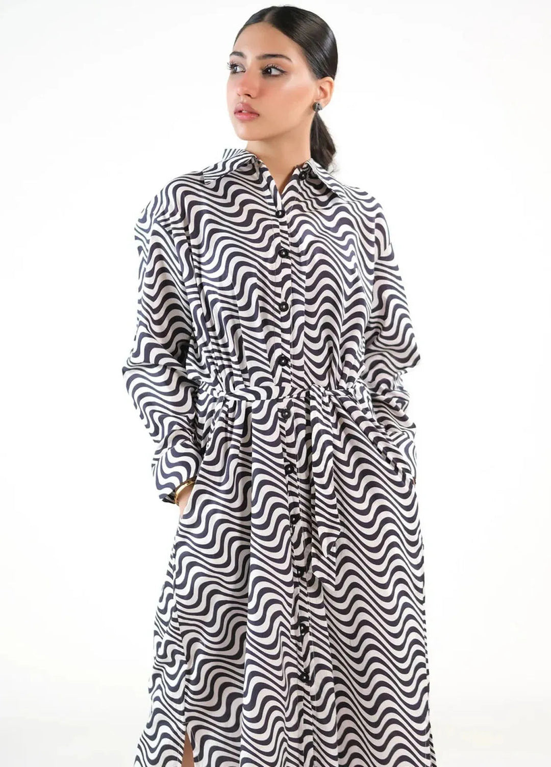 Sprinkles Pret Casual Cambric Long Shirt Illusion Cambric