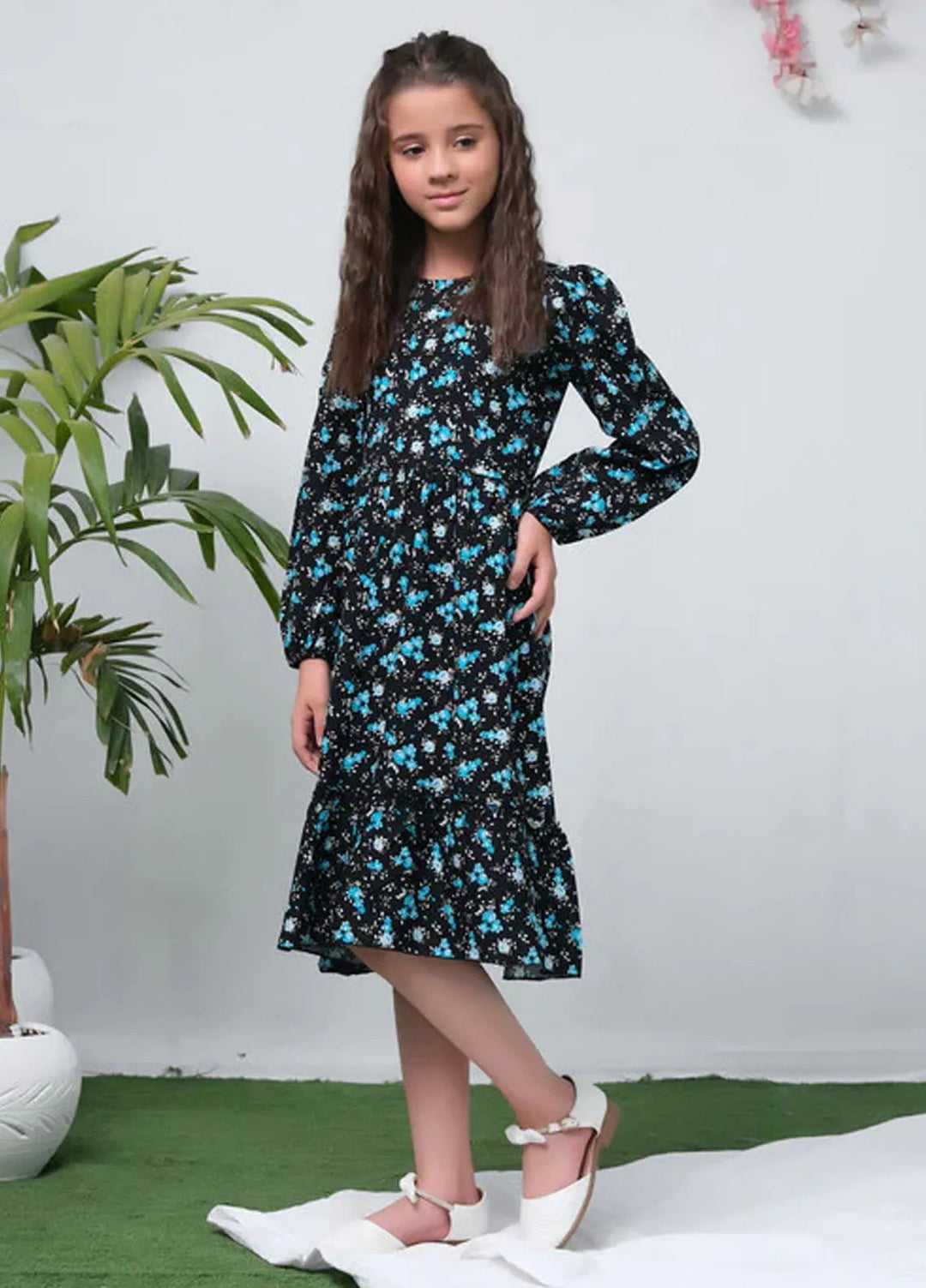 Sprinkles Pret Casual Cambric Long Shirt The Duo Black Allover Flover