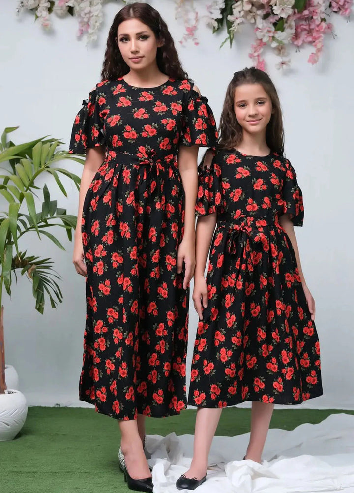 Sprinkles Pret Casual Cambric Long Shirt The Duo Black Rose Allover Flover