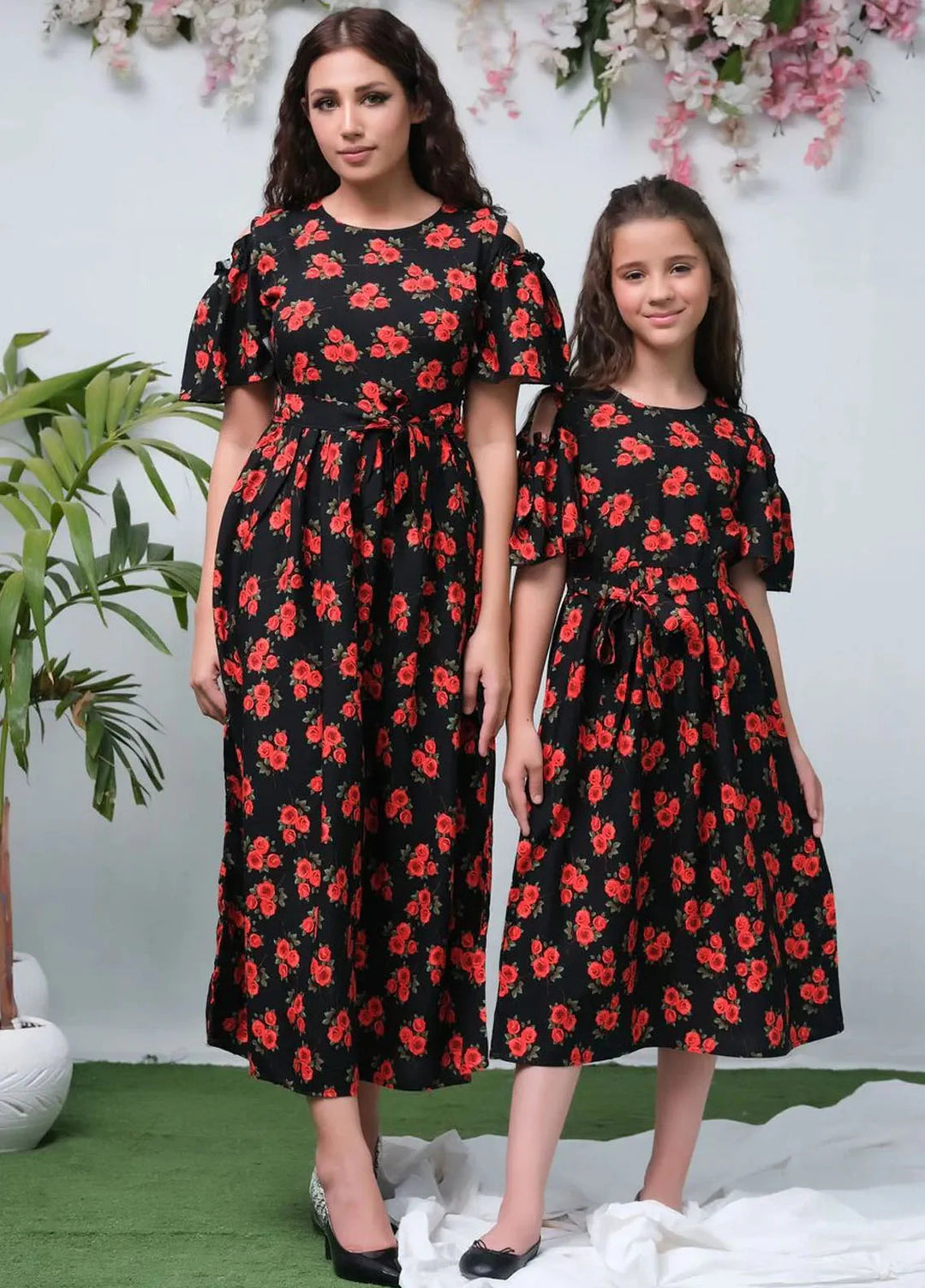 Sprinkles Pret Casual Cambric Long Shirt The Duo Black Rose Allover Flover