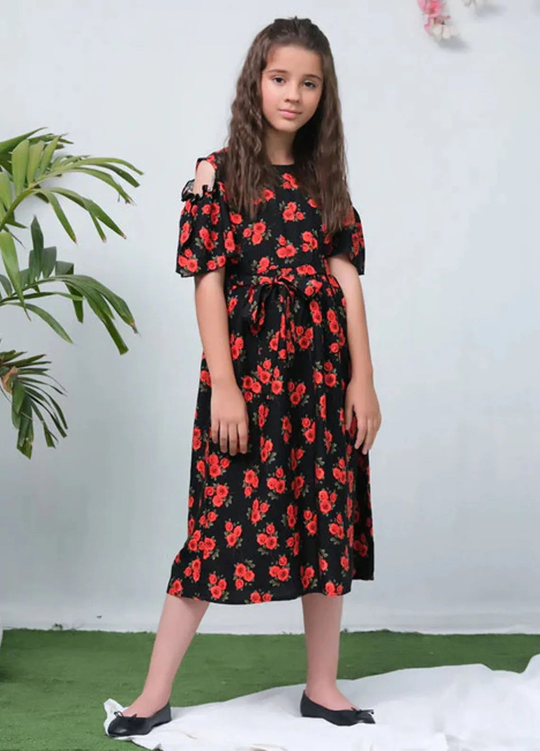 Sprinkles Pret Casual Cambric Long Shirt The Duo Black Rose Allover Flover