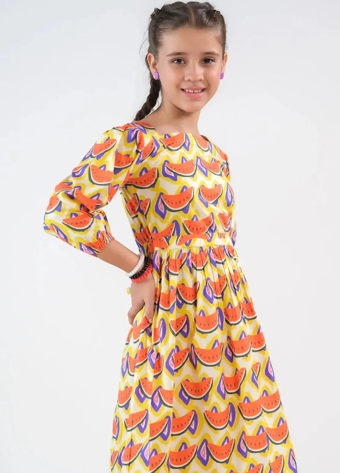 Sprinkles Pret Casual Cambric Long Shirt Watermelon Whirl