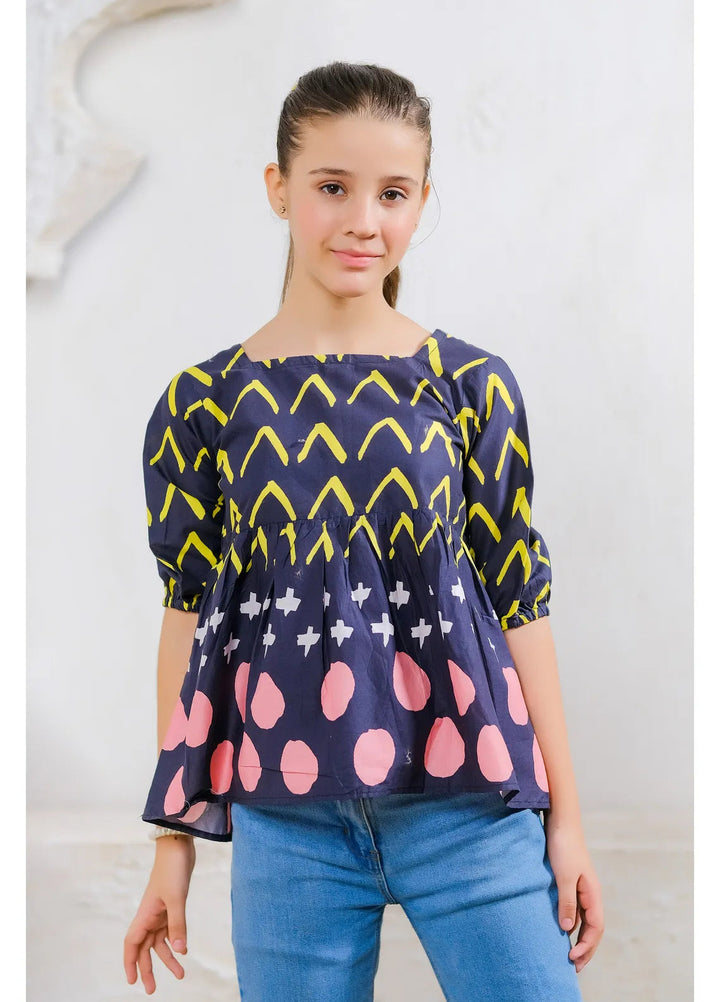 Sprinkles Pret Casual Cotton Shirt Bright Chevron Dot Dress