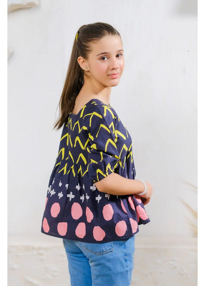 Sprinkles Pret Casual Cotton Shirt Bright Chevron Dot Dress