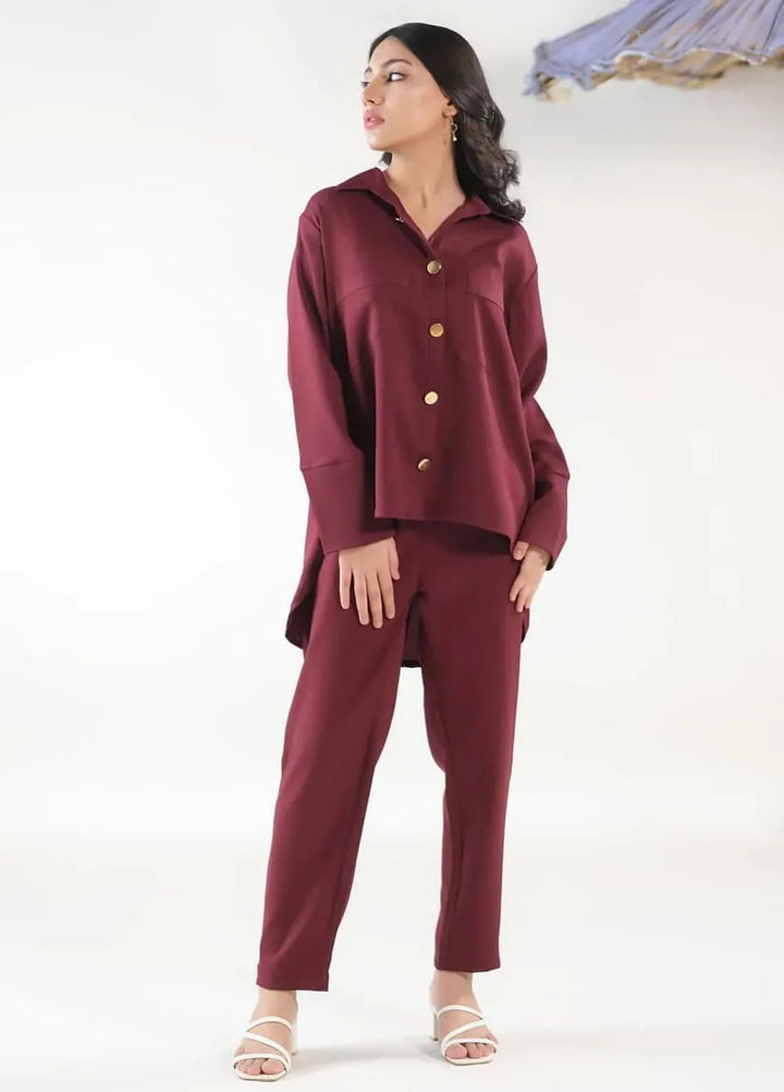 Sprinkles Pret Casual Crepe 2 Piece Suit Burgundy