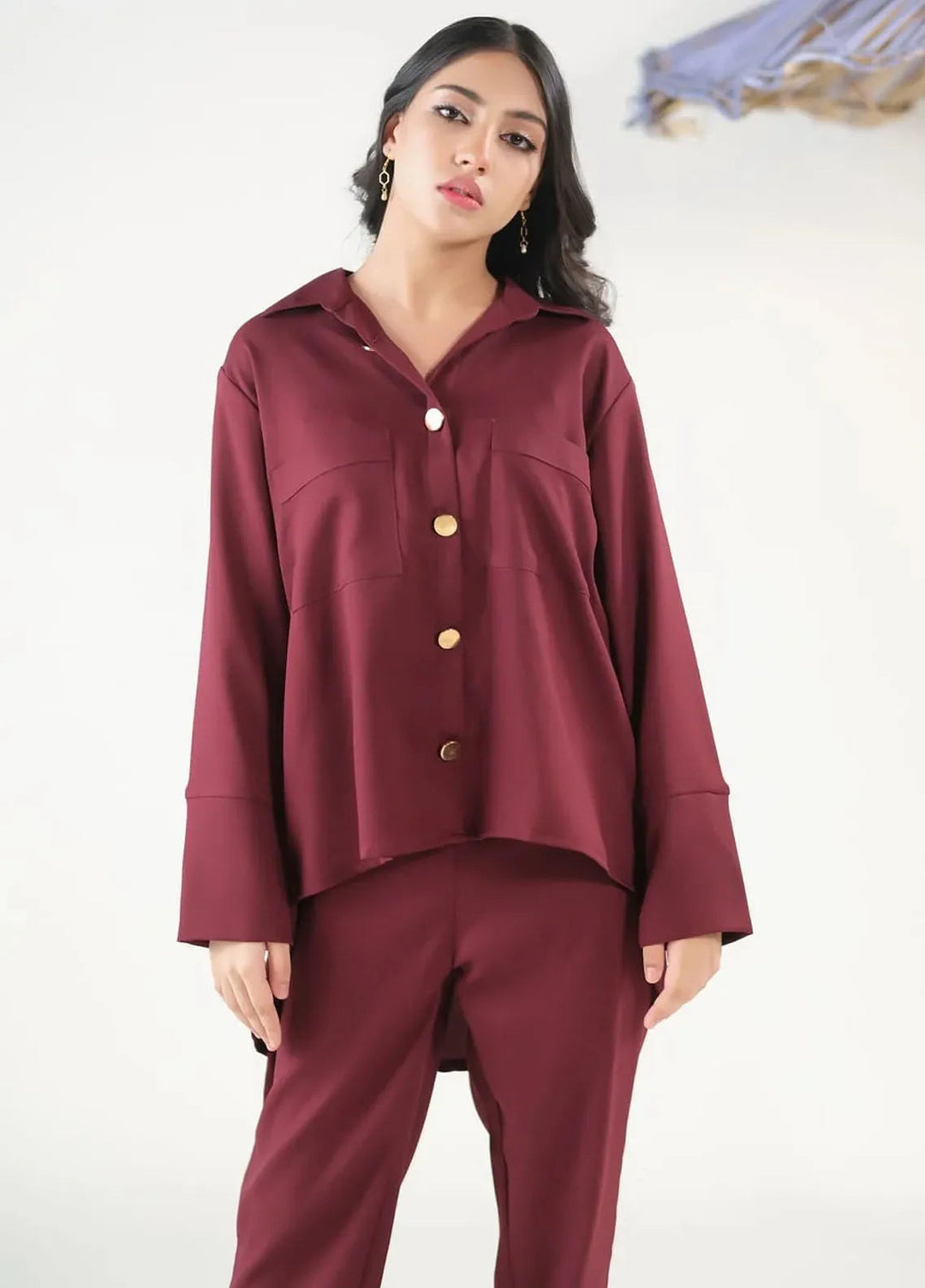 Sprinkles Pret Casual Crepe 2 Piece Suit Burgundy