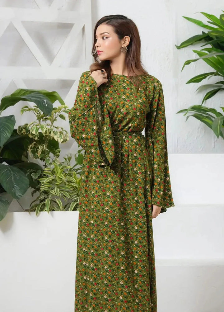 Sprinkles Pret Casual Crepe Long Shirt Green Floral Allover