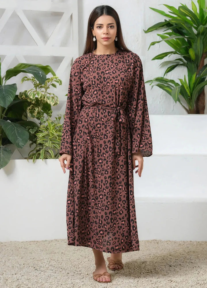 Sprinkles Pret Casual Crepe Long Shirt Leopard Print Pair