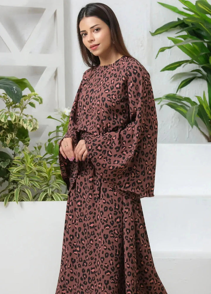 Sprinkles Pret Casual Crepe Long Shirt Leopard Print Pair