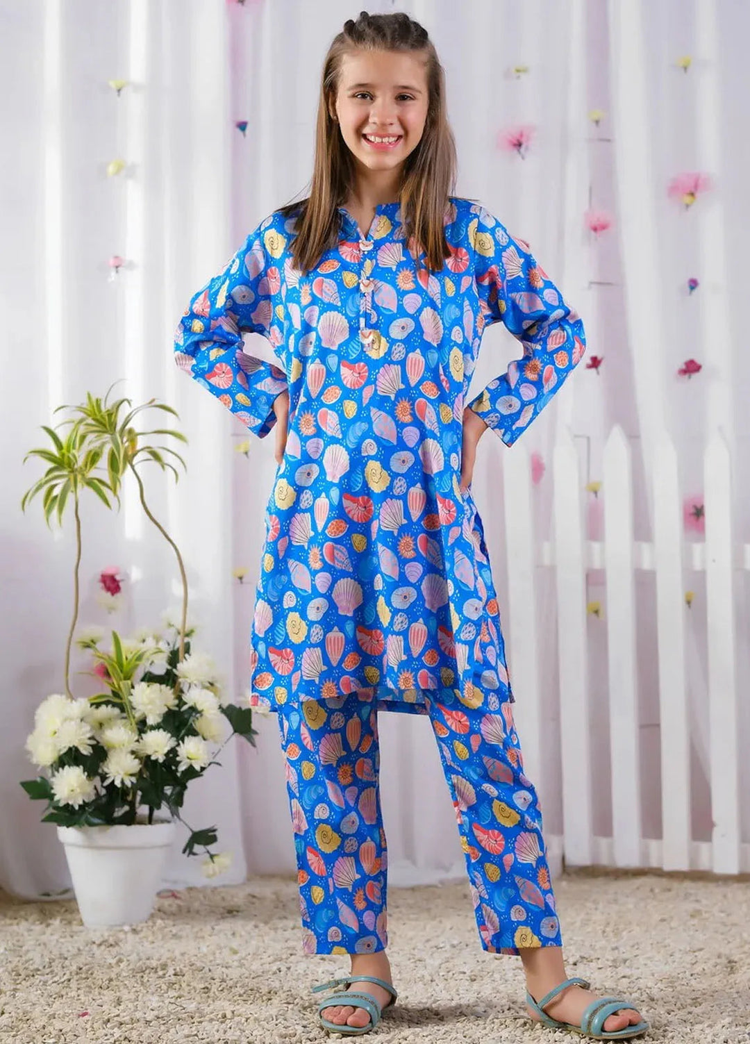 Sprinkles Pret Casual Lawn 2 Piece Suit Aqua Shell