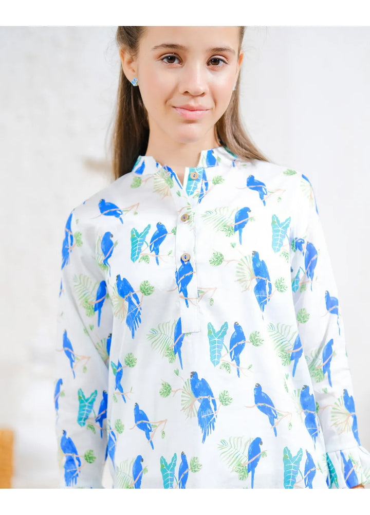 Sprinkles Pret Casual Lawn 2 Piece Suit Azure Bird Symphony