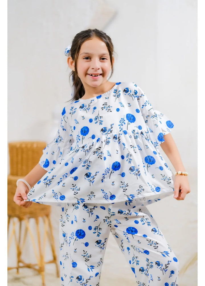 Sprinkles Pret Casual Lawn 2 Piece Suit Blue Floral Elegance