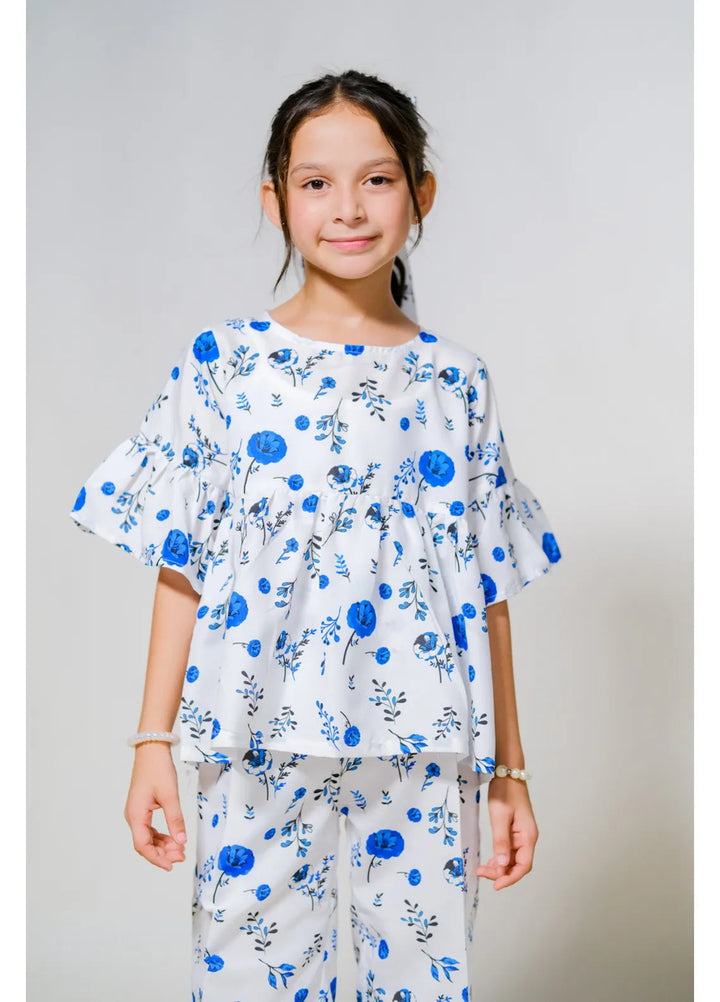 Sprinkles Pret Casual Lawn 2 Piece Suit Blue Floral Elegance