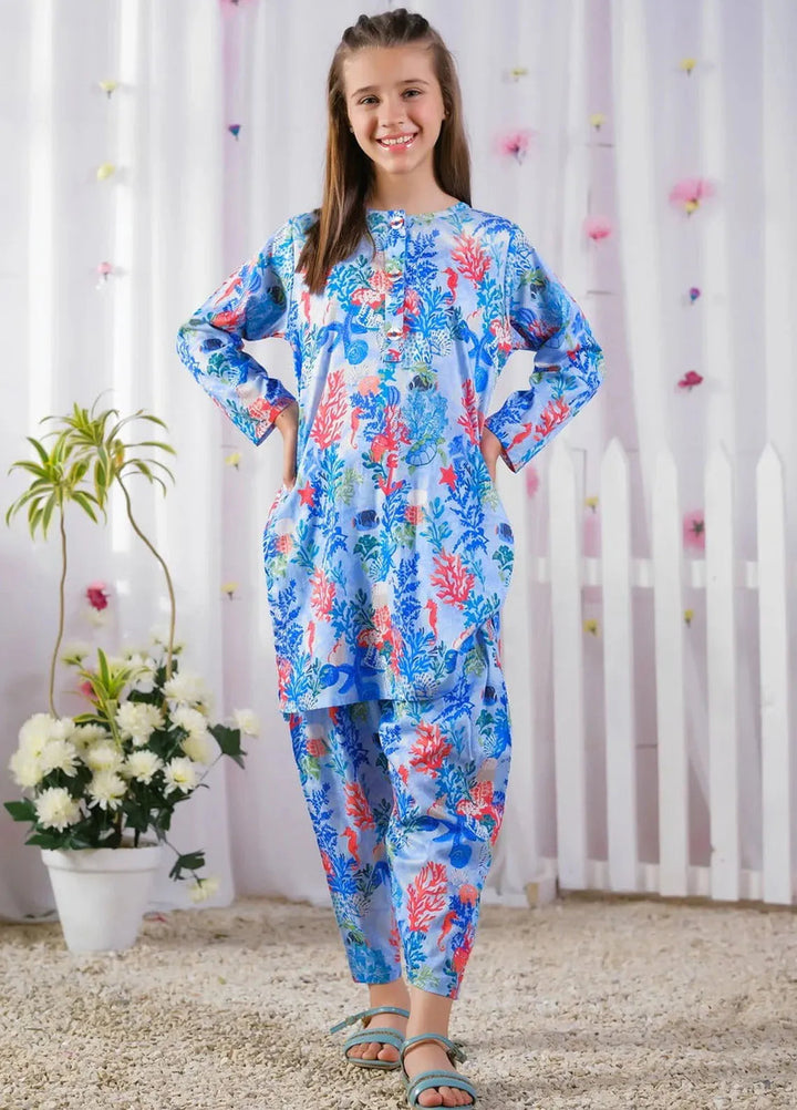 Sprinkles Pret Casual Lawn 2 Piece Suit Deep Sea