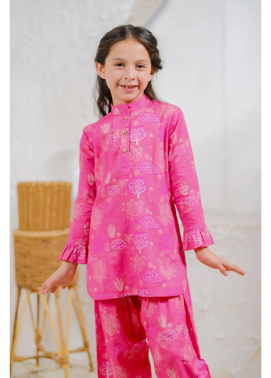 Sprinkles Pret Casual Lawn 2 Piece Suit Pink Coral Paradise