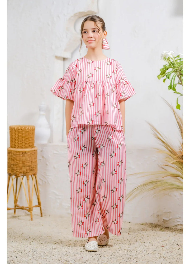 Sprinkles Pret Casual Lawn 2 Piece Suit Strawberry Stripes Delight