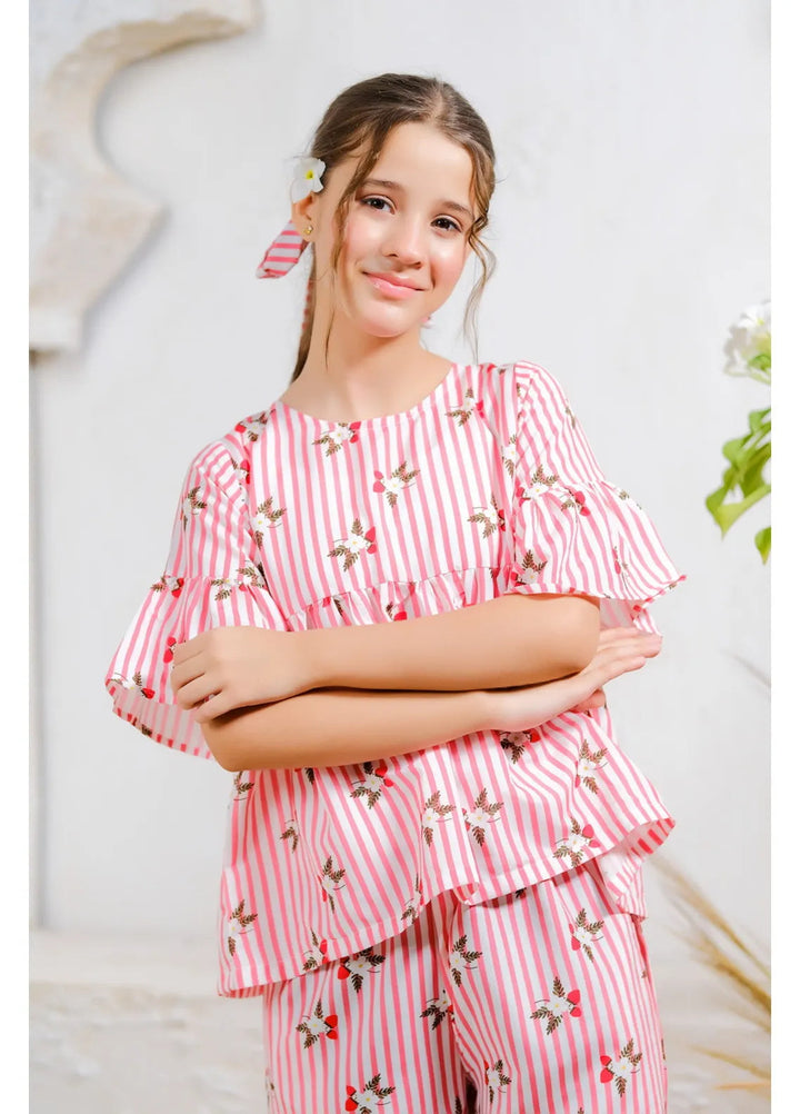 Sprinkles Pret Casual Lawn 2 Piece Suit Strawberry Stripes Delight