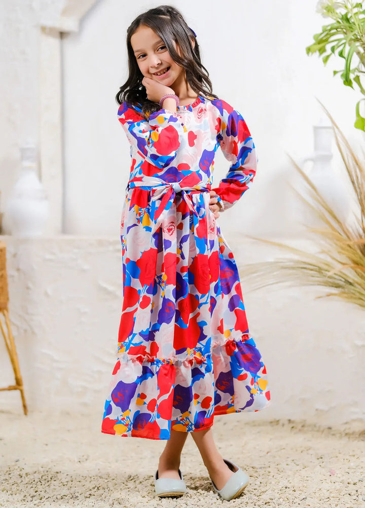 Sprinkles Pret Casual Lawn Silk Long Shirt Bold Blossom