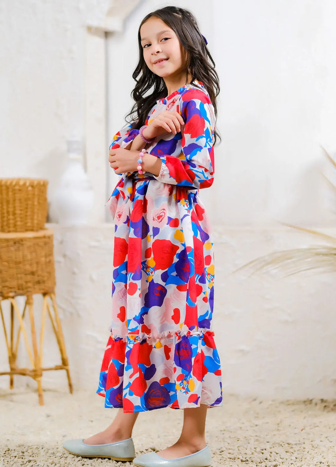 Sprinkles Pret Casual Lawn Silk Long Shirt Bold Blossom