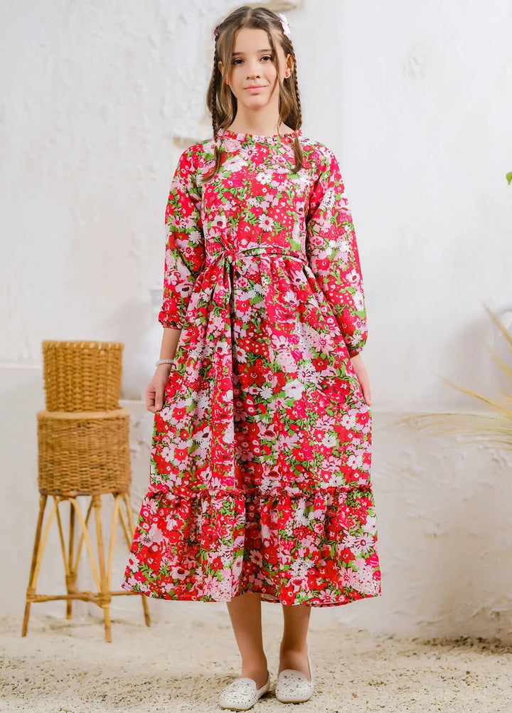 Sprinkles Pret Casual Lawn Silk Long Shirt Cherry Delight