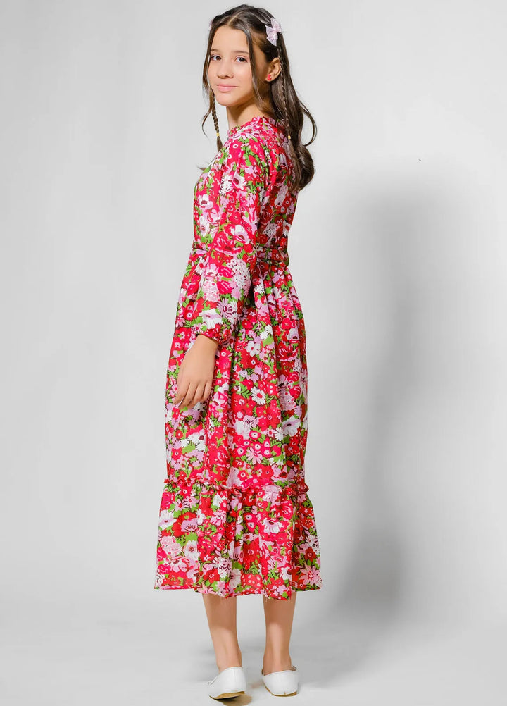 Sprinkles Pret Casual Lawn Silk Long Shirt Cherry Delight