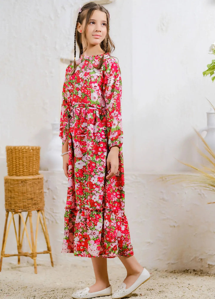 Sprinkles Pret Casual Lawn Silk Long Shirt Cherry Delight