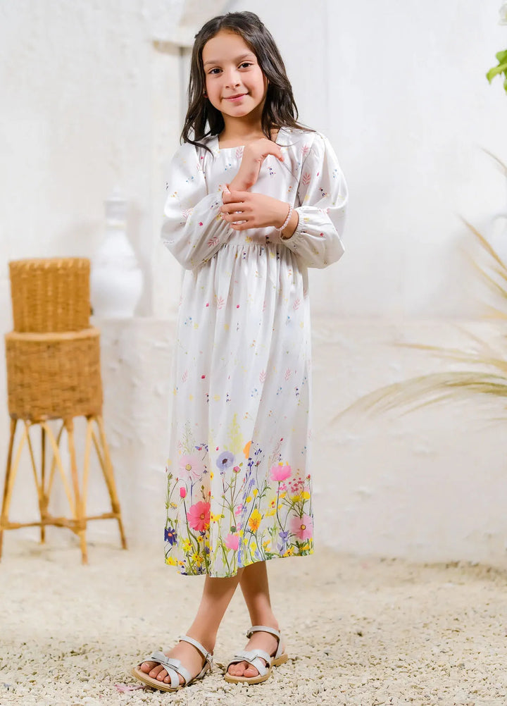 Sprinkles Pret Casual Lawn Silk Long Shirt Flower Meadow