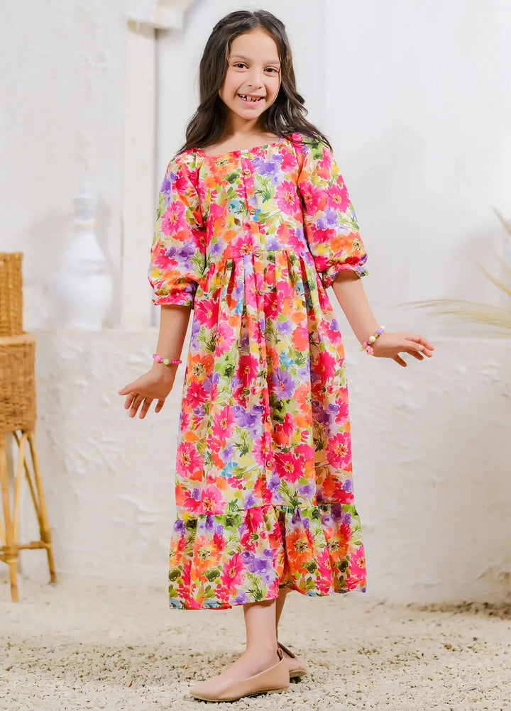 Sprinkles Pret Casual Lawn Silk Long Shirt Sunshine Blooms