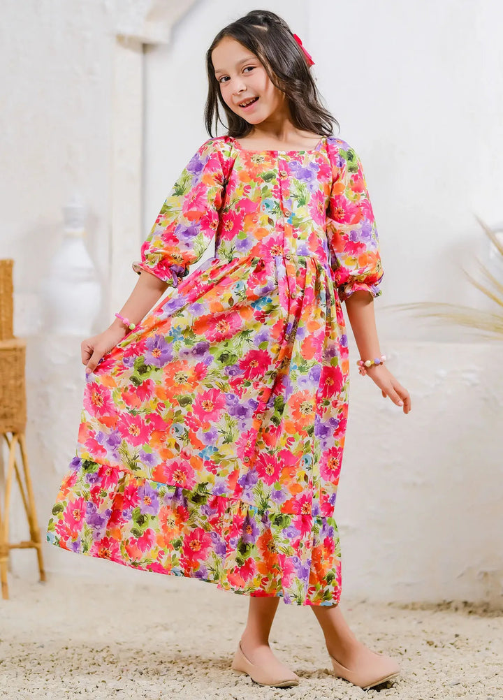 Sprinkles Pret Casual Lawn Silk Long Shirt Sunshine Blooms