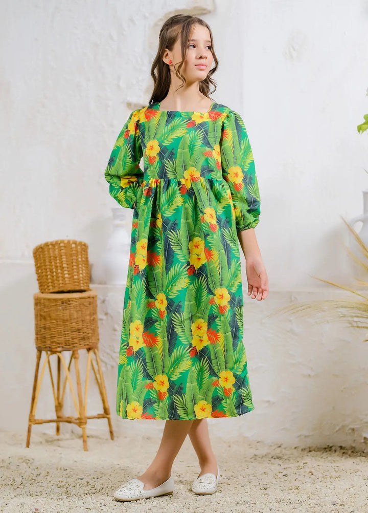 Sprinkles Pret Casual Lawn Silk Long Shirt Tropical Paradise