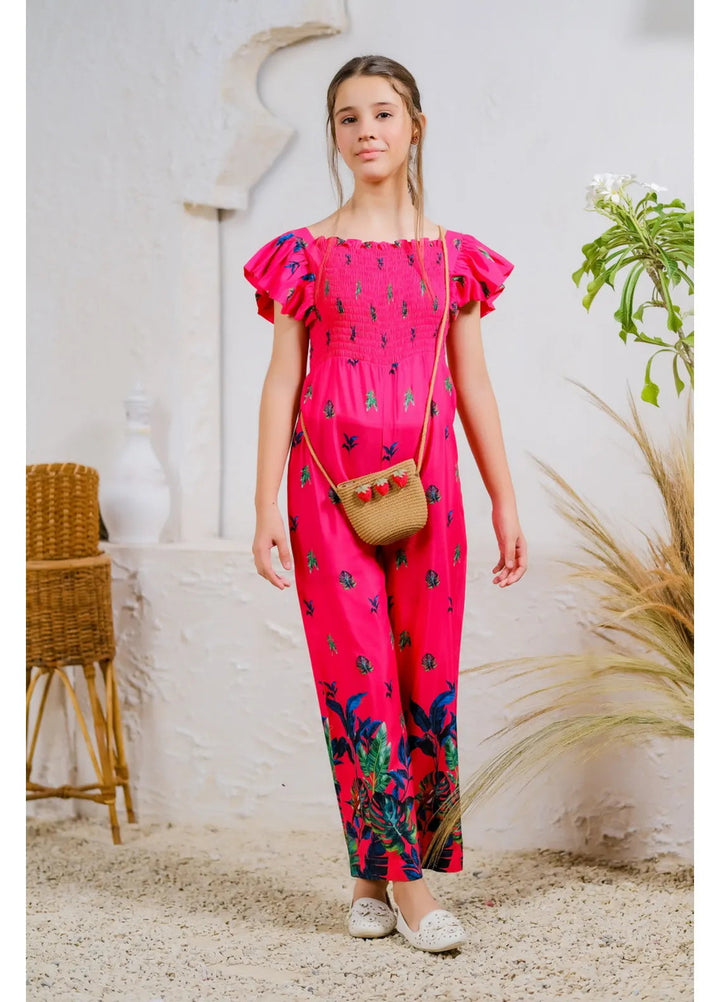 Sprinkles Pret Casual Mix Cotton Jumpsuit Coral Blossom