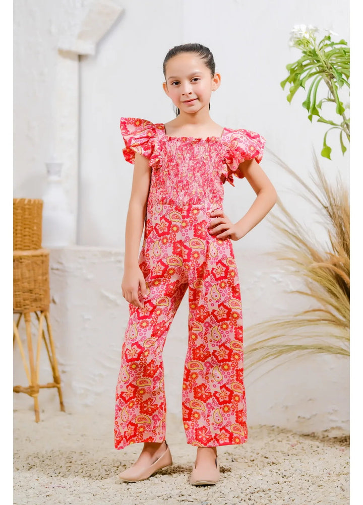 Sprinkles Pret Casual Mix Cotton Jumpsuit Scarlet Paisley