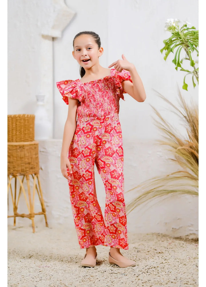 Sprinkles Pret Casual Mix Cotton Jumpsuit Scarlet Paisley