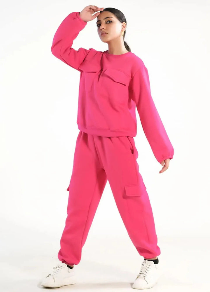 Sprinkles Pret Co ord Fleece 2 Piece Suit SPDR407 Flappy - Hot Pink