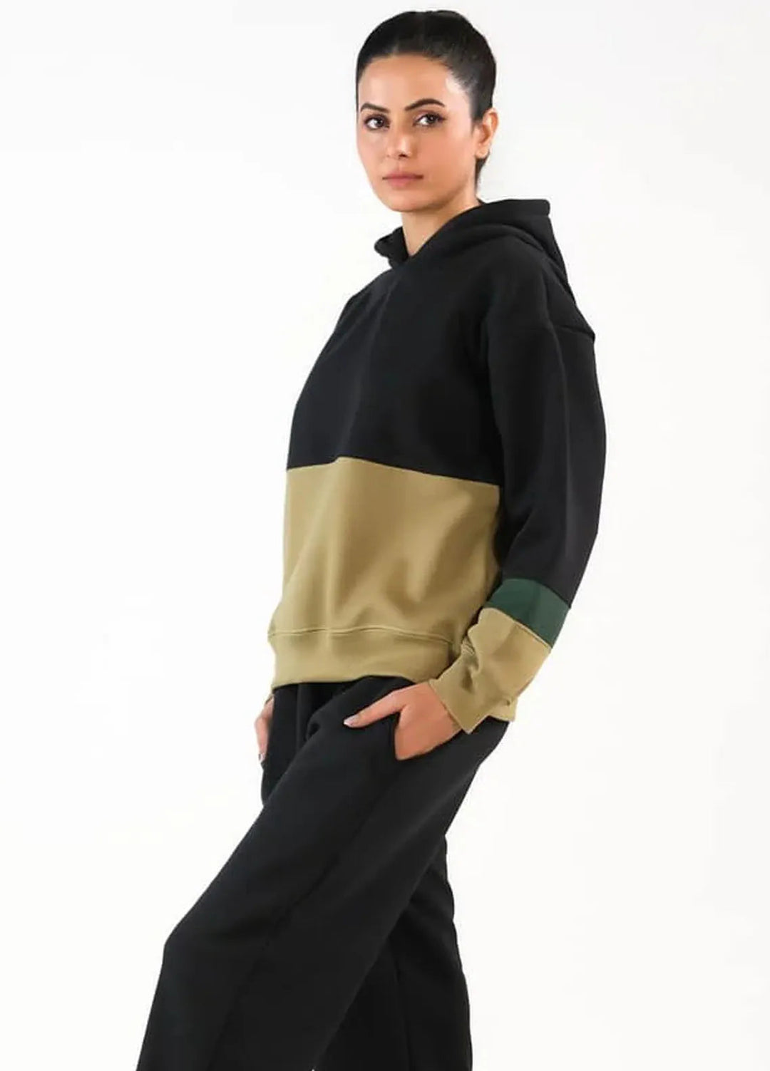 Sprinkles Pret Co ord Fleece 2 Piece Suit SPDR411 Stripy - Black/Mint Green