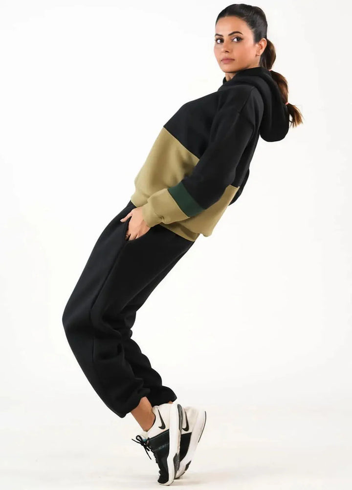 Sprinkles Pret Co ord Fleece 2 Piece Suit SPDR411 Stripy - Black/Mint Green