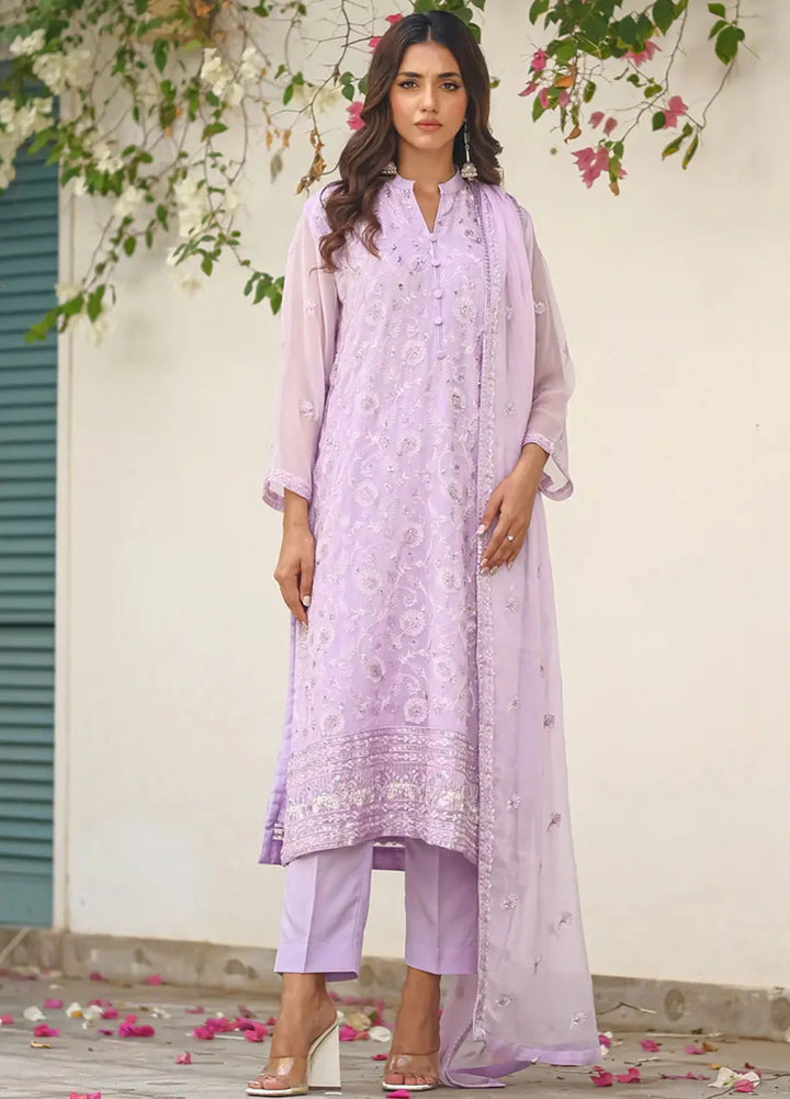 Sprinkles Pret Embroidered Chiffon 3 Piece Suit Lavender Dream