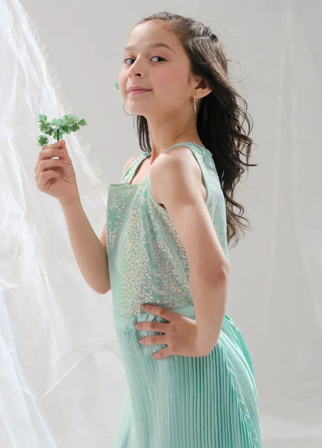 Sprinkles Pret Embroidered Net 1 Piece Suit SPDR650 Aqua Glimmer