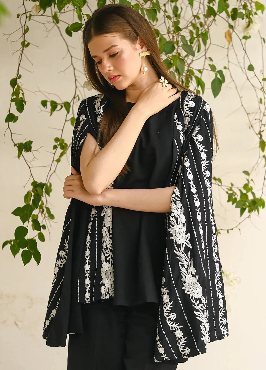 Sprinkles Pret Embroidered Raw Silk 3 Piece Suit Midnight Majesty