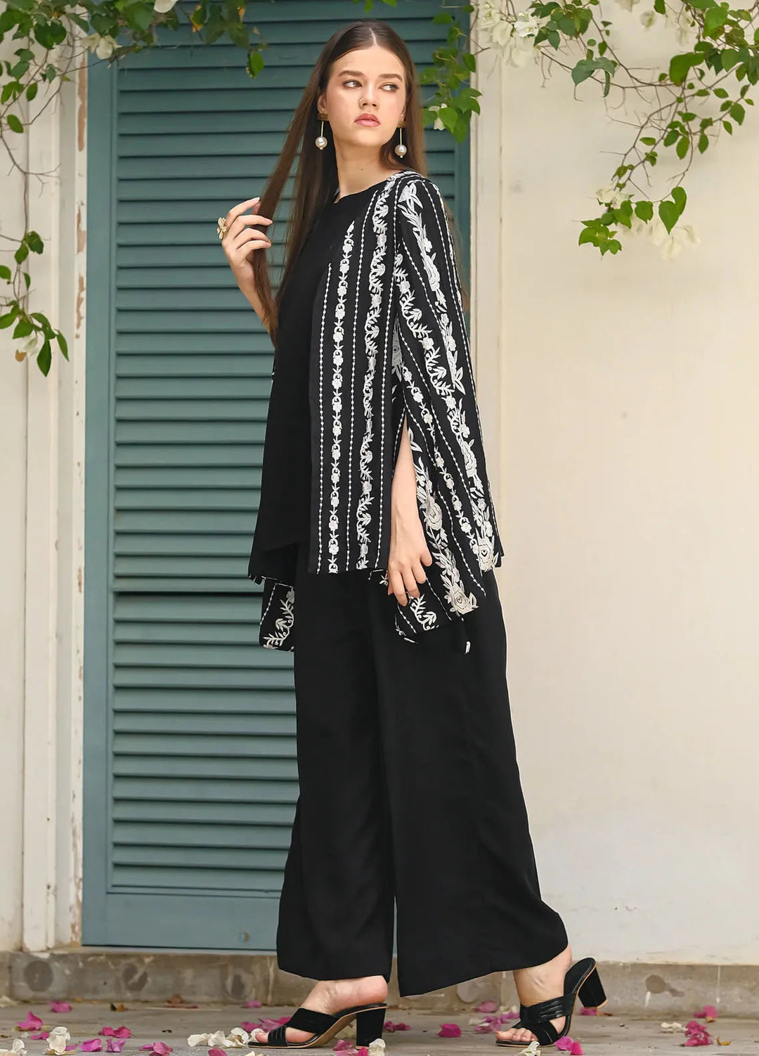 Sprinkles Pret Embroidered Raw Silk 3 Piece Suit Midnight Majesty