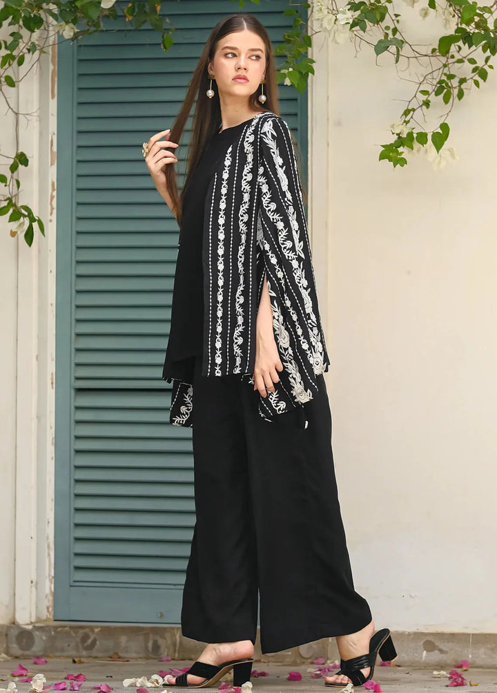 Sprinkles Pret Embroidered Raw Silk 3 Piece Suit Midnight Majesty