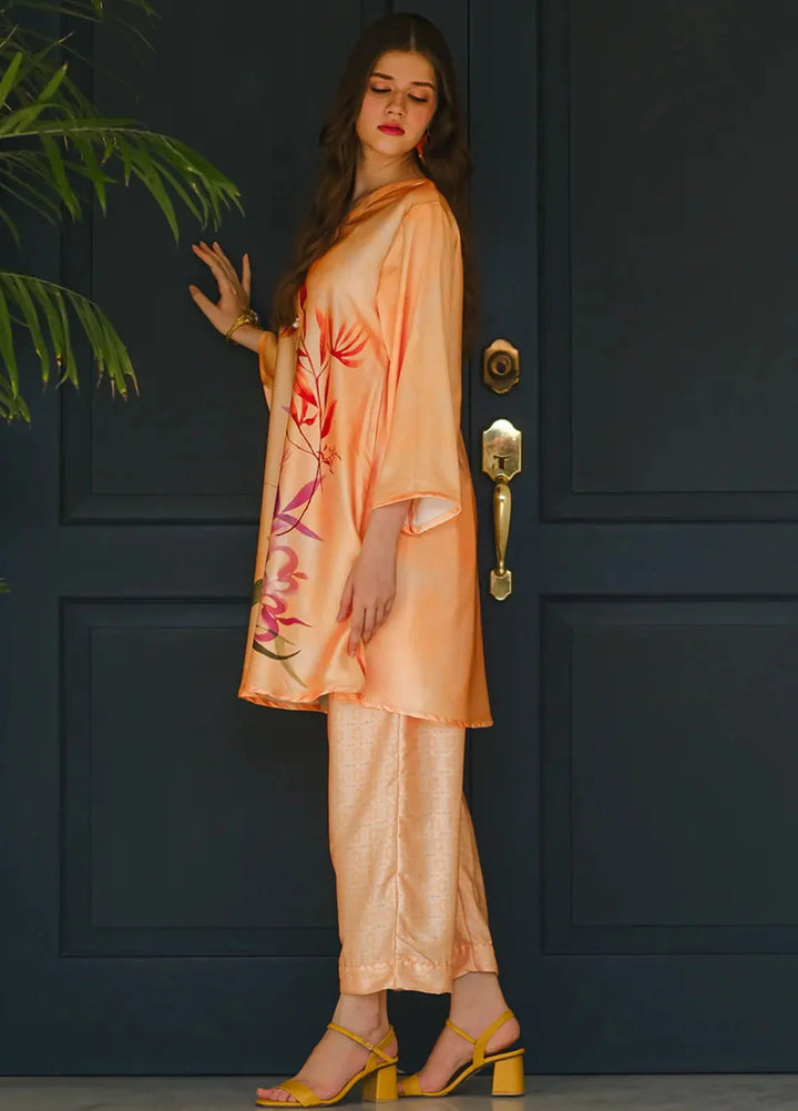 Sprinkles Pret Embroidered Silk 2 Piece Suit Marine Coral