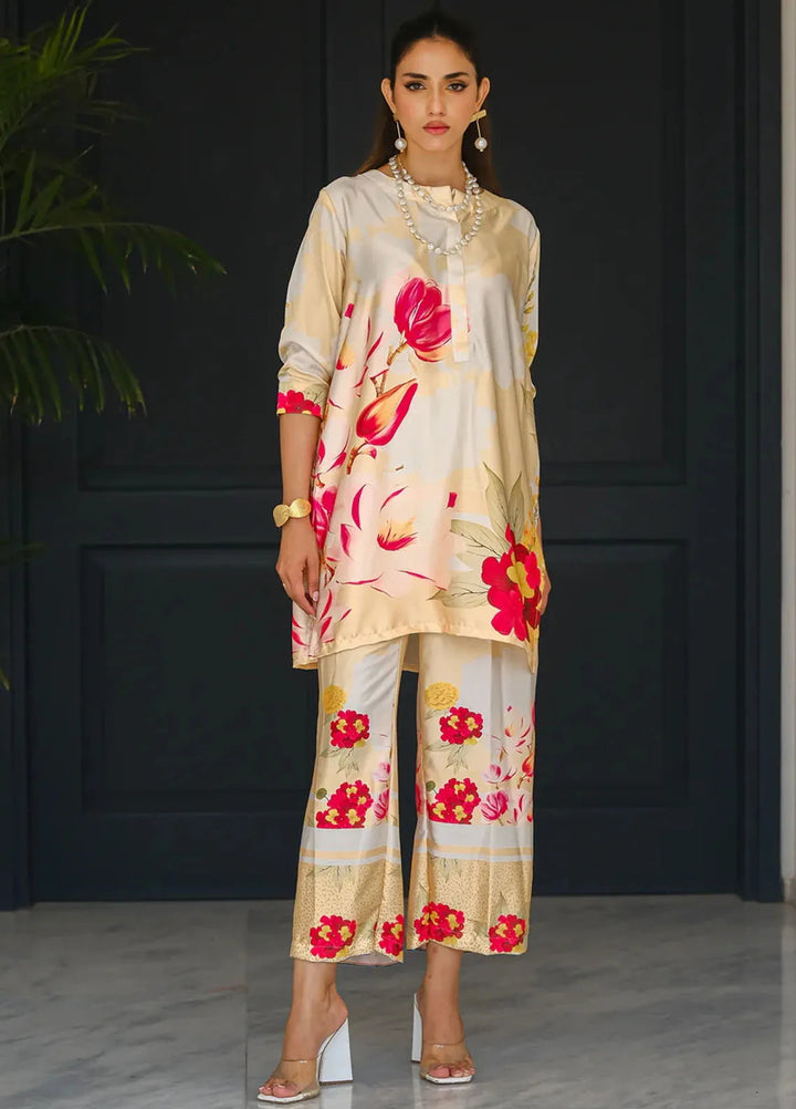 Sprinkles Pret Embroidered Silk 2 Piece Suit Petals