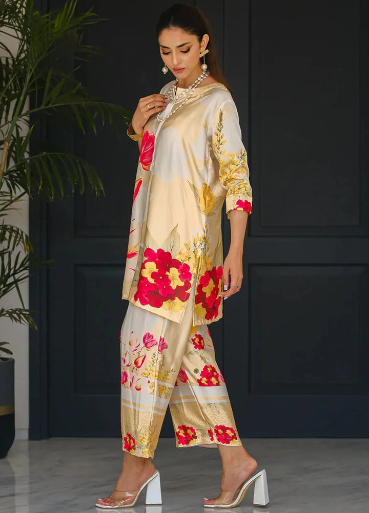 Sprinkles Pret Embroidered Silk 2 Piece Suit Petals