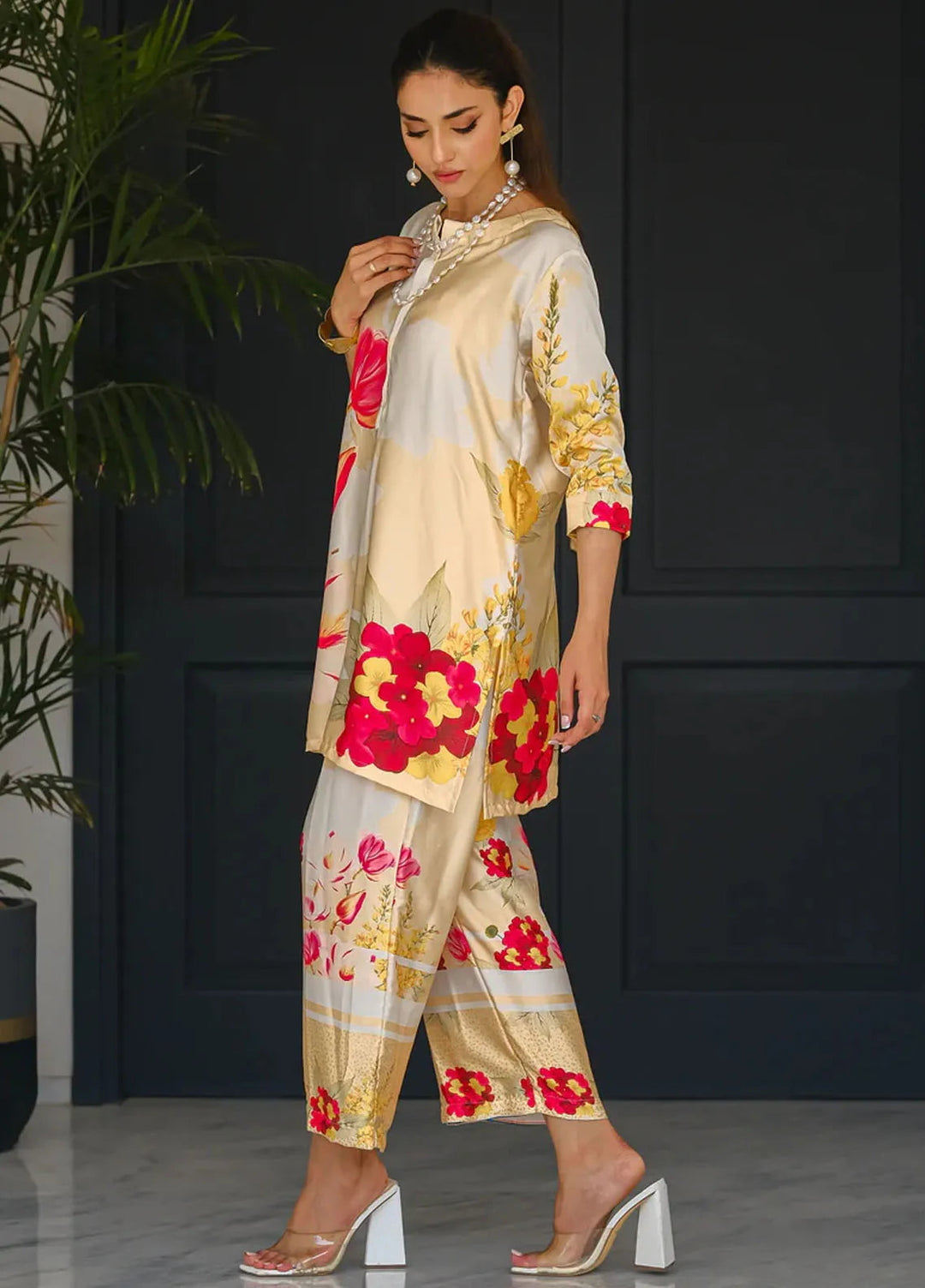 Sprinkles Pret Embroidered Silk 2 Piece Suit Petals