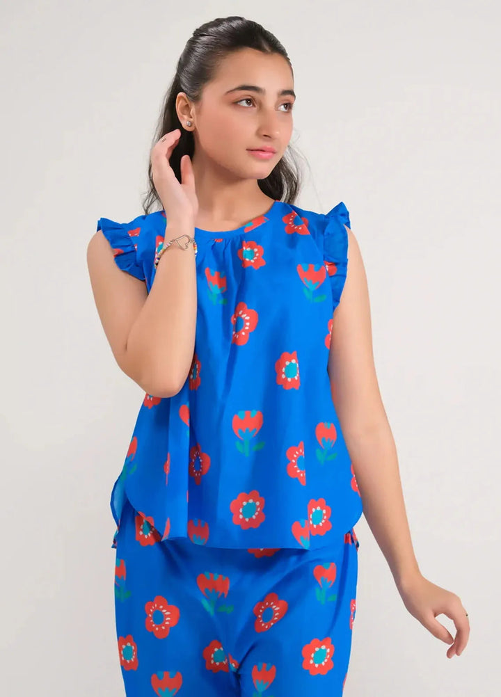 Sprinkles Pret Printed Cotton 2 Piece Suit SPDR656 Azure Floral Vibes