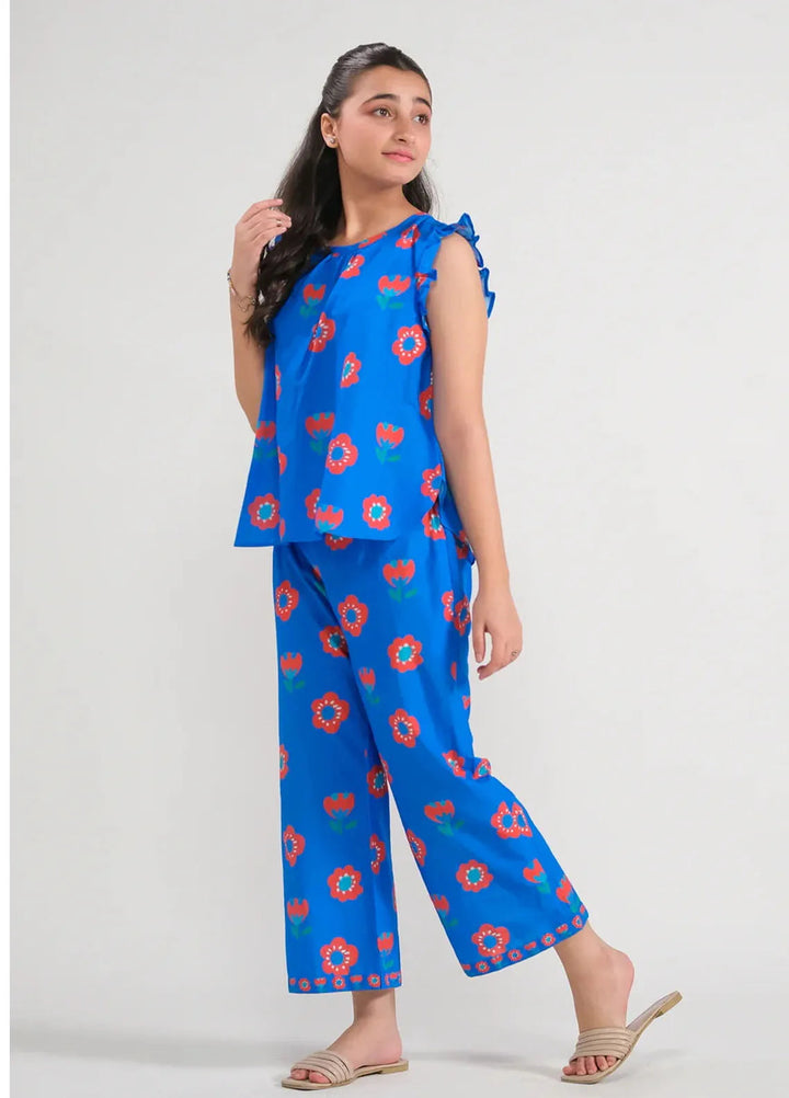 Sprinkles Pret Printed Cotton 2 Piece Suit SPDR656 Azure Floral Vibes